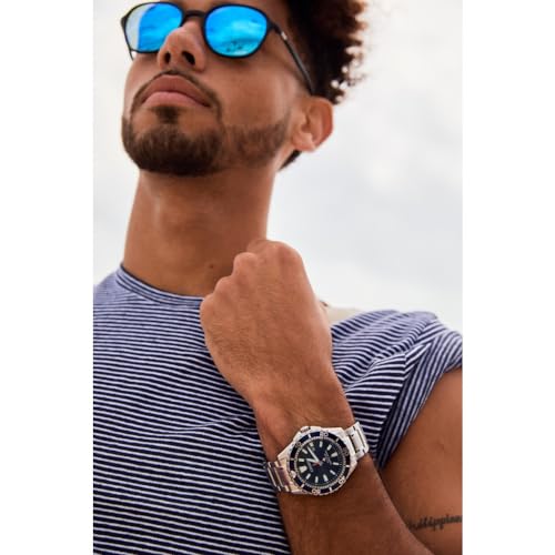 Citizen Men's Promaster Sea Eco-Drive Stainless Steel Watch, 3-Hand Date, One-Way Rotating Bezel, ISO Compliant, Luminous Hands and Markers, Blue Dial, 45mm (Model: BN0191-55L)