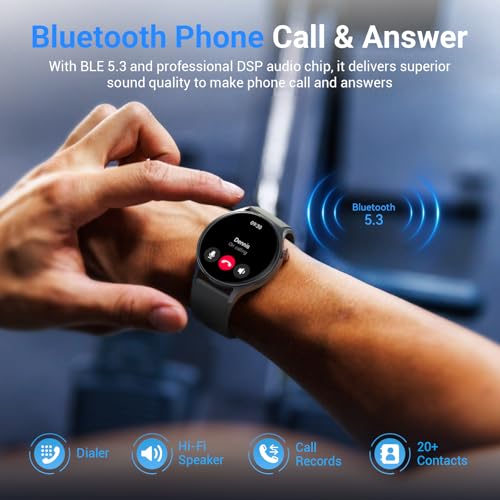Fitpolo Smart Watch for Men Women,1.3" AMOLED Touchscreen Fitness Tracker, Make/Answer Calls, Heart Rate SpO2 Monitor, 3ATM Waterproof, Sleep & Activity Tracking Smartwatch for Android Phones iPhone