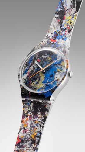 Swatch New Gent Unisex Casual Watch Polymer Transparent Quartz Water Resistant POLLOCK'S Alchemy