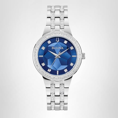 Bulova Ladies' Crystal Phantom 3-hand Quartz Watch, Faceted Mineral Glass Dial