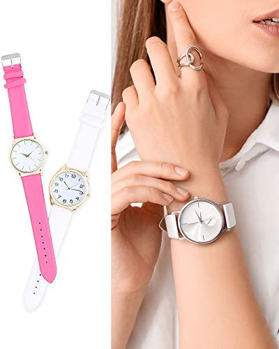 uxcell Black Genuine Leather Band 18mm Width, Flat Thin Elegant Leather Watch Strap Golden Tone Buckle for Women