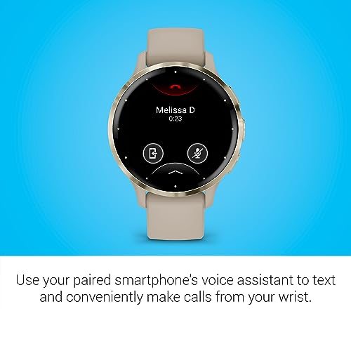 Garmin Venu 3S Soft Gold Stainless Steel Bezel 1.2-Inch AMOLED Touchscreen Display Smart Watch, Garmin Connect, Phone Supported with 41mm French Gray Case and Silicone Band