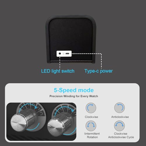 PUEKDOIR Single Watch Winder for Automatic Watches, Super Quiet Motor,Built-in Illumination