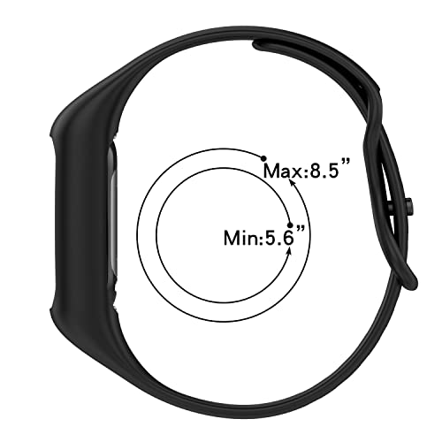 Gheper Soft Watchband Compatible with Fitbit Charge 6, Charge 5, Charge 4, Charge 3/3SE Silicone Wristband All-round Protective Band Replacement Strap (Black)