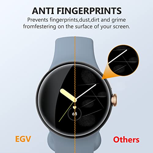 EGV 6 Pack for Google Pixel Watch 41mm Screen Protector, Pixel Watch 4/3/2/1 Screen Protector [Upgrade Flexible Film] Self-Healing, Anti-Scratch, [Non-Bubbles] Soft HD TPU