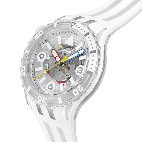 Swatch Unisex Casual Watch Transparent Bio-sourced Quartz Aurelia Aurita