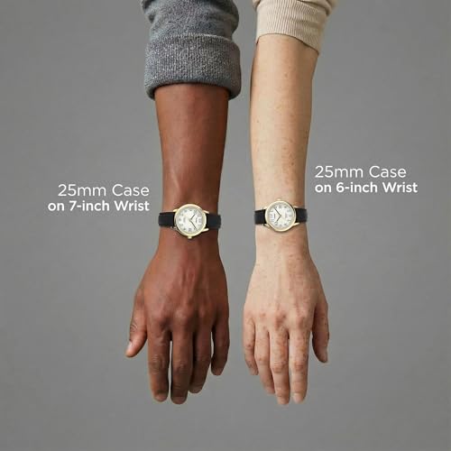 Timex Women's Easy Reader 25mm Watch – Gold-Tone Case White Dial and Date with Black Leather Strap
