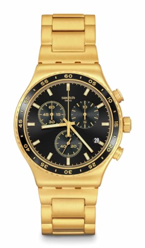 Swatch I New Chrono Unisex Watch Casual Plastic Yellow Quartz Waterproof in The Black