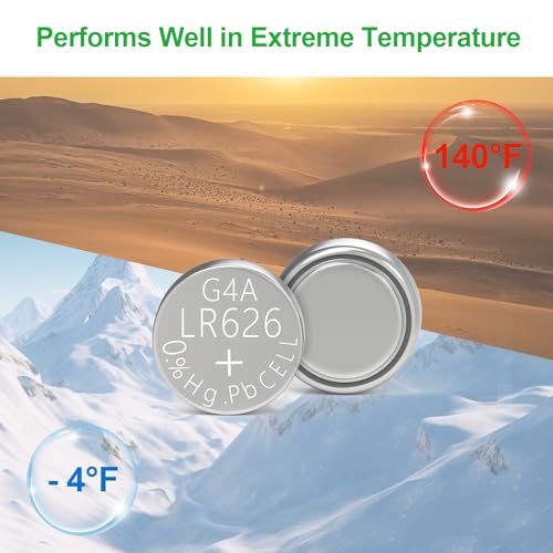 DURNERGY SR626SW Watch Battery 10 Pack, AG4 Alkaline Button Cell Battery, 377/376 Watch Batteries, 1.5V LR626 Batteries 377A