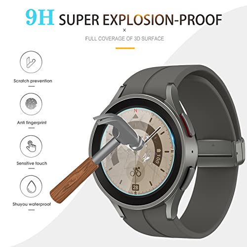 Suoman 4-Pack Screen Protector for Samsung Galaxy Watch 5 Pro 45mm, [Anti-Scratch] 2.5D 9H Hardness Ultra-Thin Tempered Glass Screen Protective Film