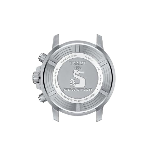 Tissot Mens Seastar 1000 Quartz Chronograph 316L Stainless Steel case Swiss Quartz Watch, Grey, Stainless Steel, 22 (T1204171104103)