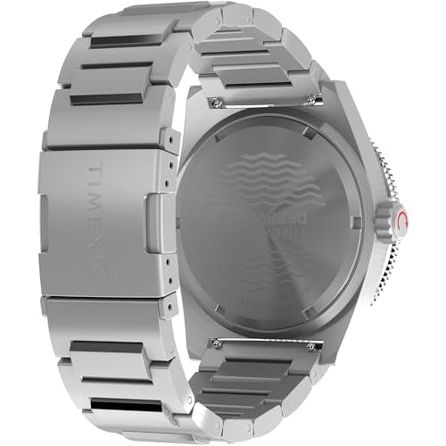 Timex Men's Deep Water Reef 41mm Watch - Stainless Steel Bracelet Black Dial Stainless Steel Case