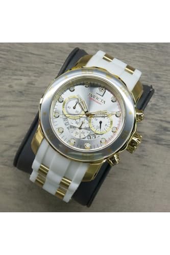 Invicta Men's Pro Diver Stainless Steel Quartz Watch with Silicone Strap, Gold, White, 26 (Model: 20291)