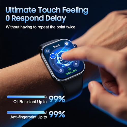 Uyiton for Apple Watch Series 9/8/7/6/SE (3/2/1) Screen Protector 40/41mm, HD Clear EPU Film [Not Glass] iWatch Protector [Non-Bubbles] [Easy to Install] Self-Healing High Touch Screen Cover, 6 Pack