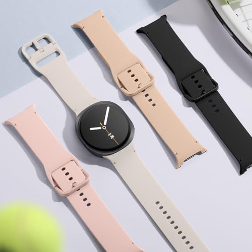 Lenrao 4 Pack Sport Silicone Band Compatible with Samsung watch 8 Bands 40mm 44mm, No Gap Soft Strap One Click Waterproof Replacement for Women Men