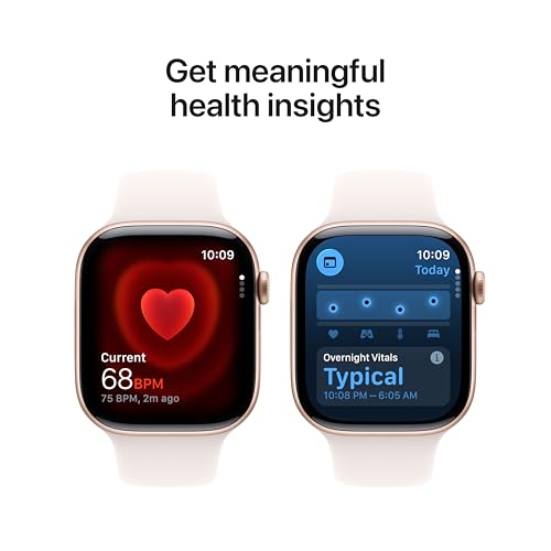 Apple Watch Series 11 [GPS 46mm] Smartwatch with Rose Gold Aluminum Case with Light Blush Sport Band - M/L. Sleep Score, Fitness Tracker, Health Monitoring, Always-On Display, Water Resistant