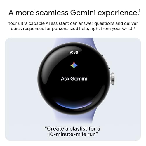 Google Pixel Watch 4 (45mm) - Android Smartwatch with Heart Rate and Sleep Tracking - 30-Hour Battery - Fitness Tracking - Google AI - Satin Moonstone Aluminum Case - Moonstone Active Band - Wi-Fi