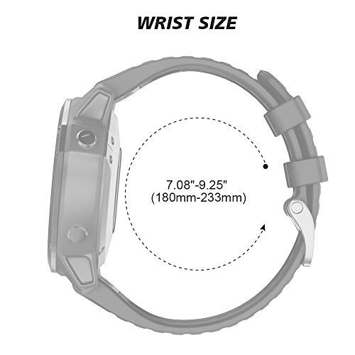 ANCOOL Compatible with Fenix 6X/7X Band 26mm Quickfit Soft Silicone Watch Band Replacement for Fenix 5X/Fenix 8 51mm/Fenix 5X Plus/Fenix 3/Fenix 6X Pro/Descent Descent MK2i Smartwatches (Black)
