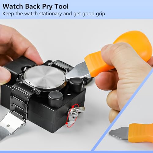 Zistel Watch Repair Kit + Watch Press, Watches Band Link Pin Set with Carrying Case, Watch Battery Replacement Tool Kit, Watch Tools with Spring Bar Tool