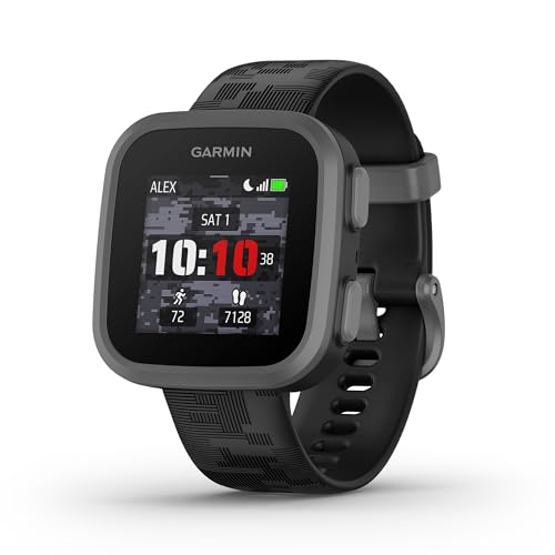 Garmin Bounce™, Kids Smartwatch, Two-Way Text and Voice Messaging, Location Tracking, Black Camo (Renewed)