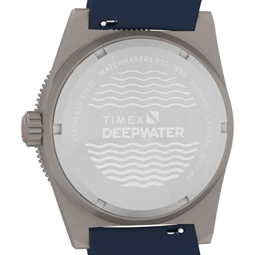 Timex Men's Deep Water Reef 41mm Watch - Blue Strap Black Dial Titanium Case