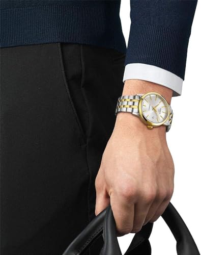 Tissot mens Classic Dream Stainless Steel Dress Watch Rose Gold T1294072203100
