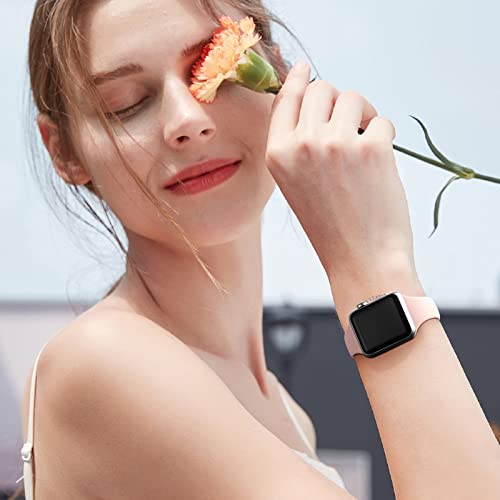 Lerobo Thin Slim Bands Compatible with Apple Watch Bands 40mm 41mm 42mm 38mm iWatch Bands Series 11 10 9 8 7 6 5 4 SE for Women Men, Soft Narrow Sport Strap Wristband