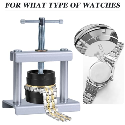 J6&H6 Watch Press Tool Set,Watch Back Case Closer for Closing the Cover , Watches Battery Replacement Tool Kit, Dismantling The Watchs Opener Case, Suitable for Watches Repair Kits with 16 to 50mm Circular Dials
