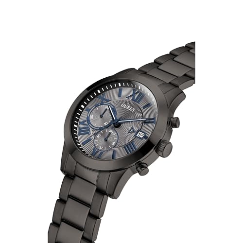 GUESS Stainless Steel Gunmetal Chronograph Bracelet Watch with Date. Color: Gunmetal (Model: U0668G2)