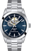 Tissot Mens Tissot Gentleman Powermatic 80 Open Heart 316L Stainless Steel case Automatic Watches, Grey, Stainless Steel, 21 (T1274071104101)