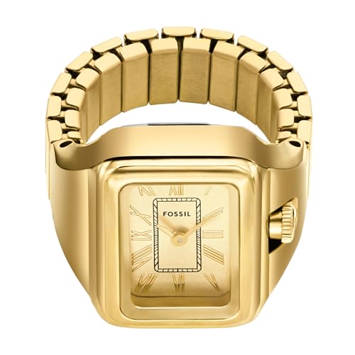 Fossil Women's Watch Ring, Quartz Stainless Steel Two-Hand Ring Watch for Women, Color: Gold Raquel
