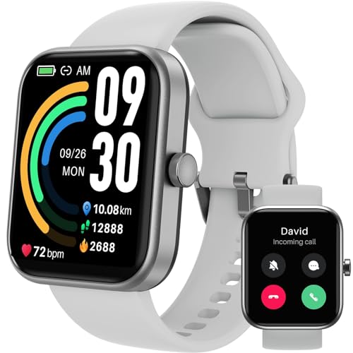 TOZO 2026 New Upgraded Smart Watch for Men Women for iPhone&Android, 1.83" Fitness Tracker Bluetooth Call [Answer/Make], IP68 Waterproof Sleep Monitor, 100+ Sport Modes Sliver