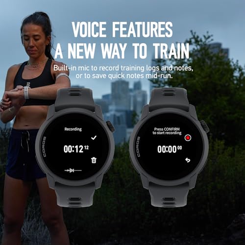 COROS PACE 4 Ultralight Sport GPS Watch, 1.2" AMOLED Touchscreen,19 Days of Daily use, Voice Features, Advanced Training Tools, Accurate GPS, Heart Rate Monitor (Black Silicone, Standard)