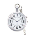 LAKXIUL Talking Pocket Watch with Magnifying Glass, Triple Alarms and Hourly Chime – Equipped with a Loud Speaker, Designed for Seniors and The Visually Impaired(Matte Silver)