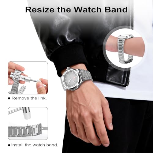 Xiphum Solid Watch Link Removal Kit, Tools to Adjust and Remove Bracelets，Watch Strap Size Adjuster, Watch Band Adjustment Tool Kit with 6 Extra Pins and 1 Hammer
