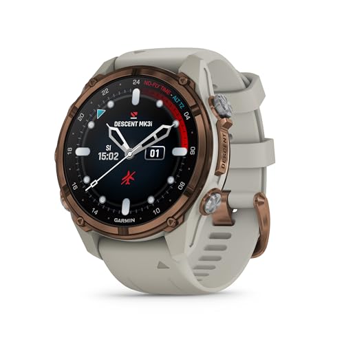 Garmin Descent™ Mk3i, Dive Computer and Multisport GPS Smartwatch, Air Integration, French Gray