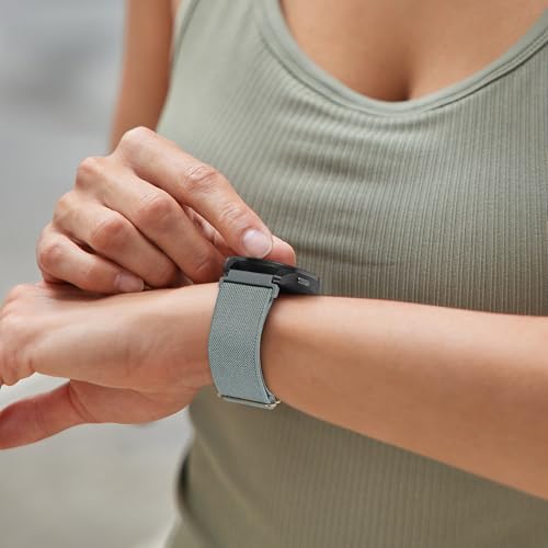 Kollody 5 Pack Stretchy Nylon Bands Compatible with Garmin Vivoactive 5/Vivoactive 6/Forerunner 165/55 Watch,20mm Soft Elastic Adjustable Replacement Sport Straps for Garmin Venu Sq 2 Women Men