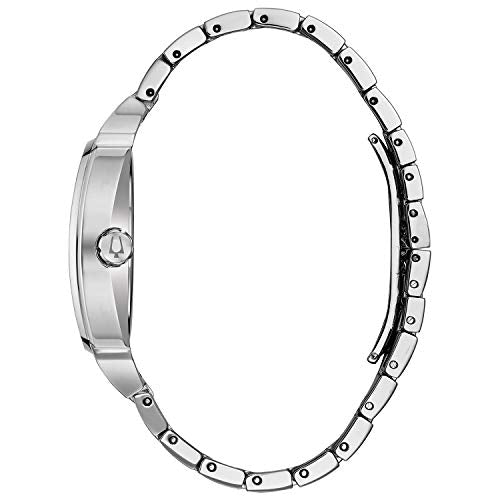 Bulova Men's Crystals Phantom Stainless Steel 3-Hand Quartz Watch, Cushion Shape Dial and Curved Mineral Crystal Style: 96B296