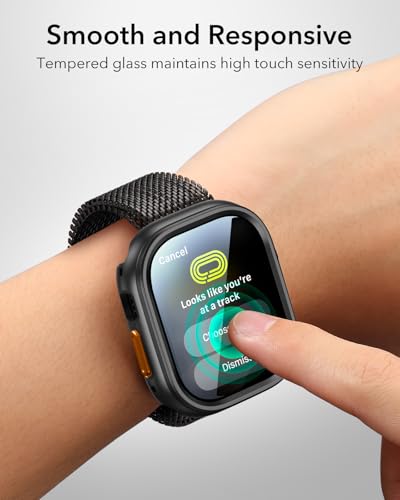 ESR for Apple Watch Ultra 3 /Ultra 2 /Ultra Case with Screen Protector 49mm (2025) Military Grade Protection, Aluminum Alloy Case with 2 Pack Armorite Glass Protector Set, Stay Original, Black