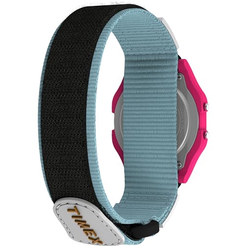 Timex Men's Classical Digital 36mm Watch - Blue Strap Digital Dial Pink Case