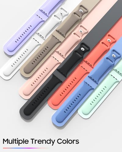 TreasureMax Sport Band Compatible with Apple Watch Bands 38mm 40mm 41mm 42mm 44mm 45mm 46mm 49mm Men Women, Soft Silicone Strap for iWatch Series 11 10 9 8 7 6 5 4 3 2 1 Ultra SE Black