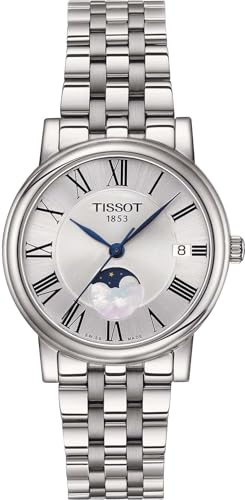 Tissot Womens Tissot Carson Premium Lady Moonphase Swiss Quartz Watch, Grey, Stainless Steel, 16 (T1222231103300)