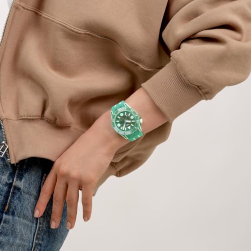 Swatch Scuba Unisex Casual Watch Bio-sourced Green Quartz Water Resistant Medusae