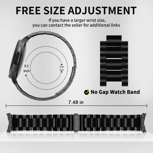 GOLDTOLUCK No Gap Stainless Steel Band Compatible with Samsung Galaxy Watch 8 7 6 5 4 Classic FE Pro Ultra 40mm 44mm 46mm 43mm 47mm 45mm 42mm Replacement Men Women Milanese Metal Elegant Casual
