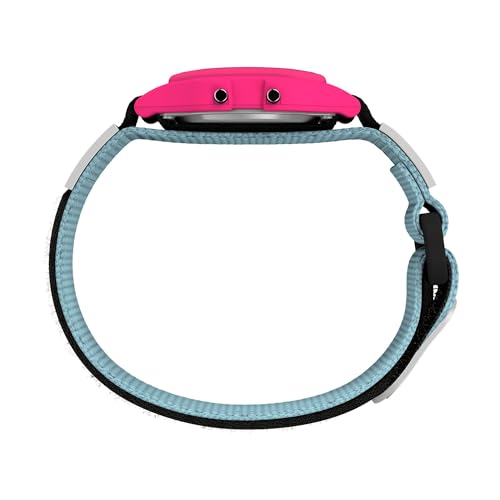 Timex Men's Classical Digital 36mm Watch - Blue Strap Digital Dial Pink Case