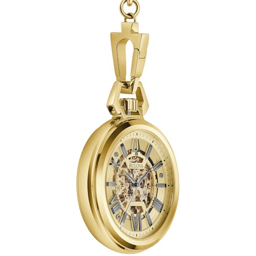 Bulova Sutton Classic Gold Tone Grey Accent Dial and Gold Tone Stainless Pocket Watch 50mm - 97A178