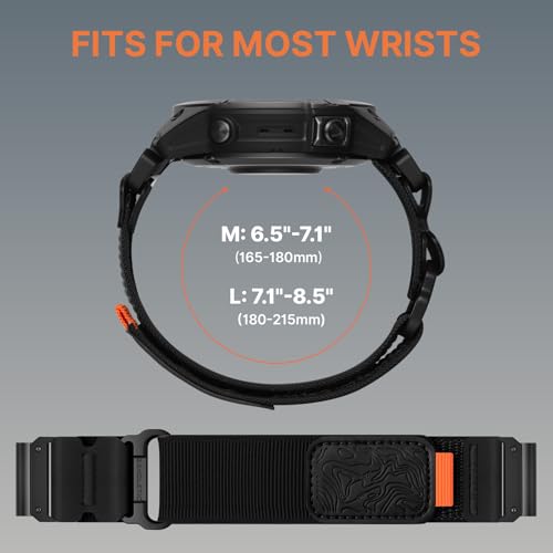 Bandletic Compatible with Garmin Instinct Watch Band - 22mm Quick Fit Rugged Nylon Strap for Fenix 8 E 47mm/7 6 Pro/5 Plus/Instinct 2 3 E 45mm /Forerunner 965/955/945 /Approach S70/S62/S60/Epix Pro