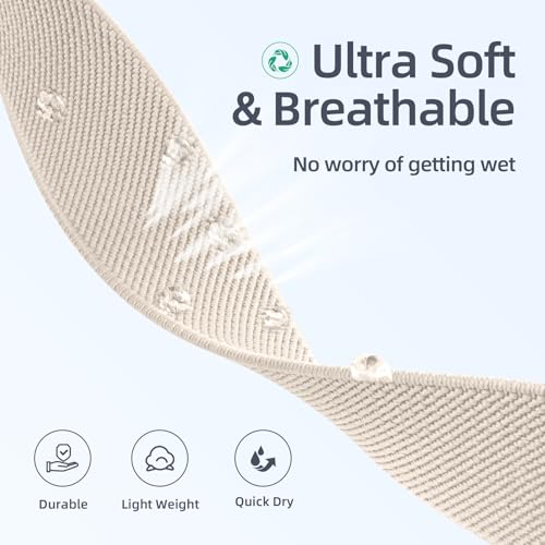 Maledan Elastic Band Compatible with Fitbit Charge 6/Charge 5 Bands Women, Waterproof Stretchy Nylon Strap Bracelet Replacement Wristbands for Fitbit Charge 5/Charge 6 Fitness Tracker Accessory