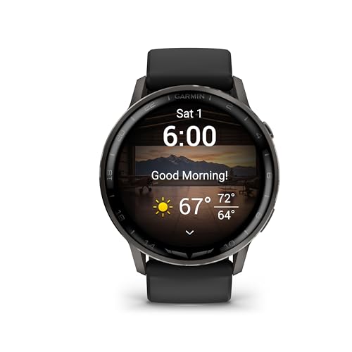 Garmin D2™ Air X15, Versatile Aviator Smartwatch with GPS, LED Flashlight, Health and Fitness Features, Aviation Weather, Built-in Microphone/Speaker, Slate with Black Silicone Band