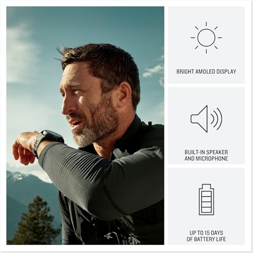 Garmin fēnix® 8 Pro, 51mm, AMOLED Display, Premium Connected Multisport GPS Smartwatch, inReach® Technology, Sapphire, Carbon Gray DLC Titanium with Black/Pebble Gray Silicone Band